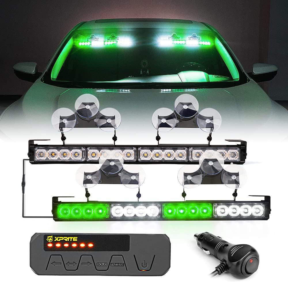 Amber LED Emergency Strobe Light Bar with Control Box, Pack of 2 Z487