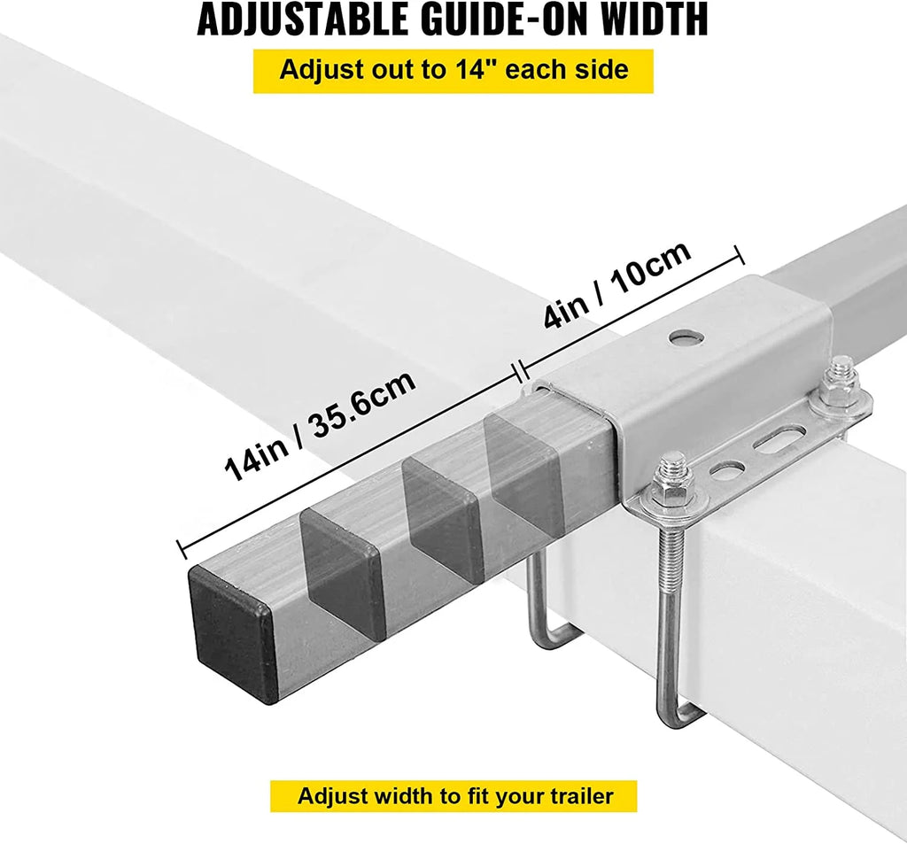 48 in. Steel Boat Trailer Guide-on with White PVC Tube Covers W22074