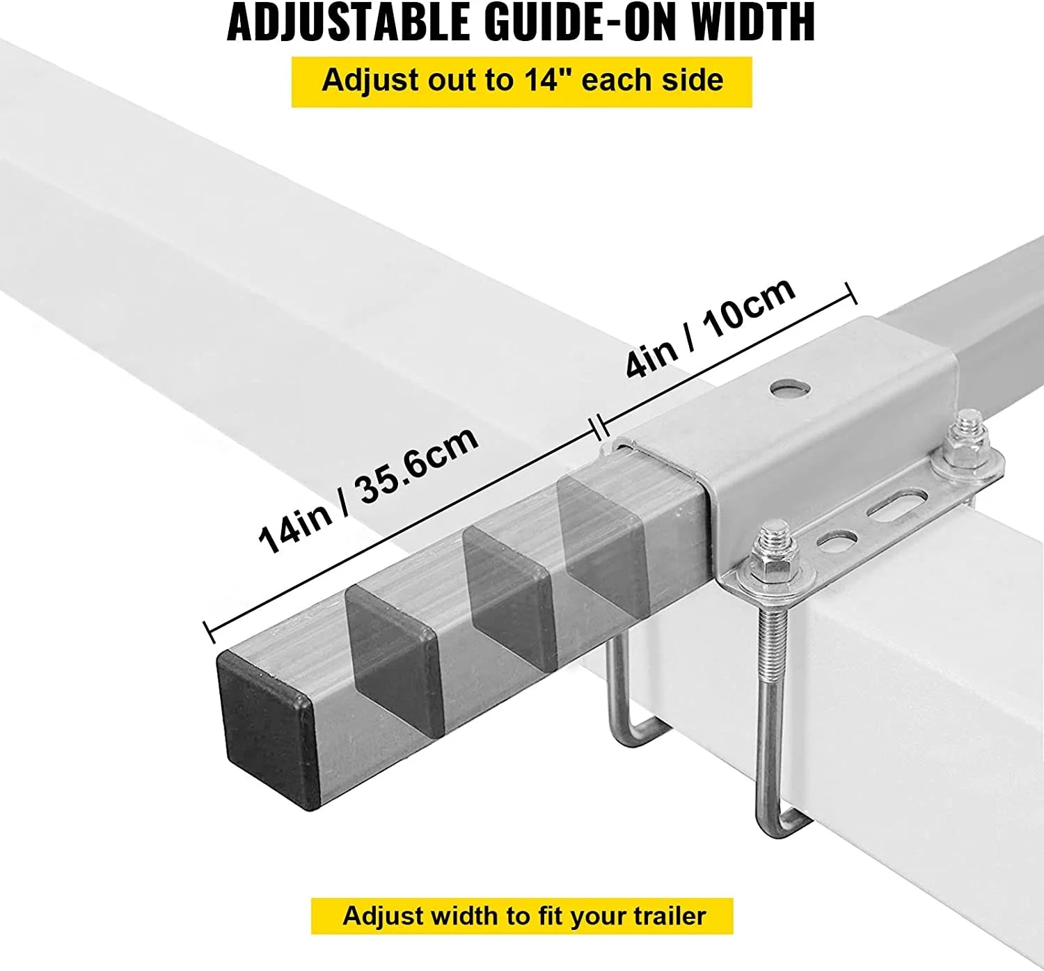 48 in. Steel Boat Trailer Guide-on with White PVC Tube Covers W22074