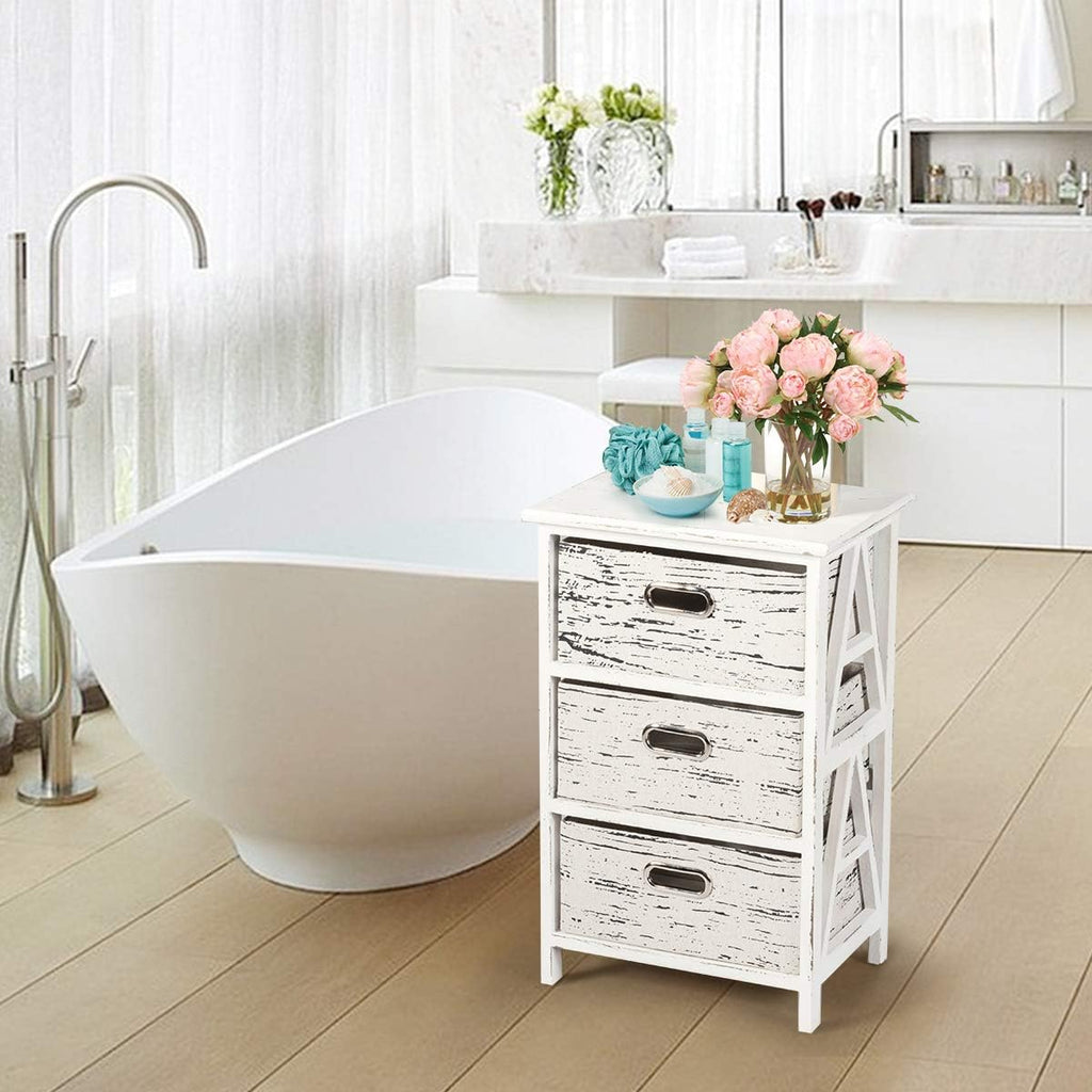 3 Fabrics Storage Drawer Units with Wood Frame B719