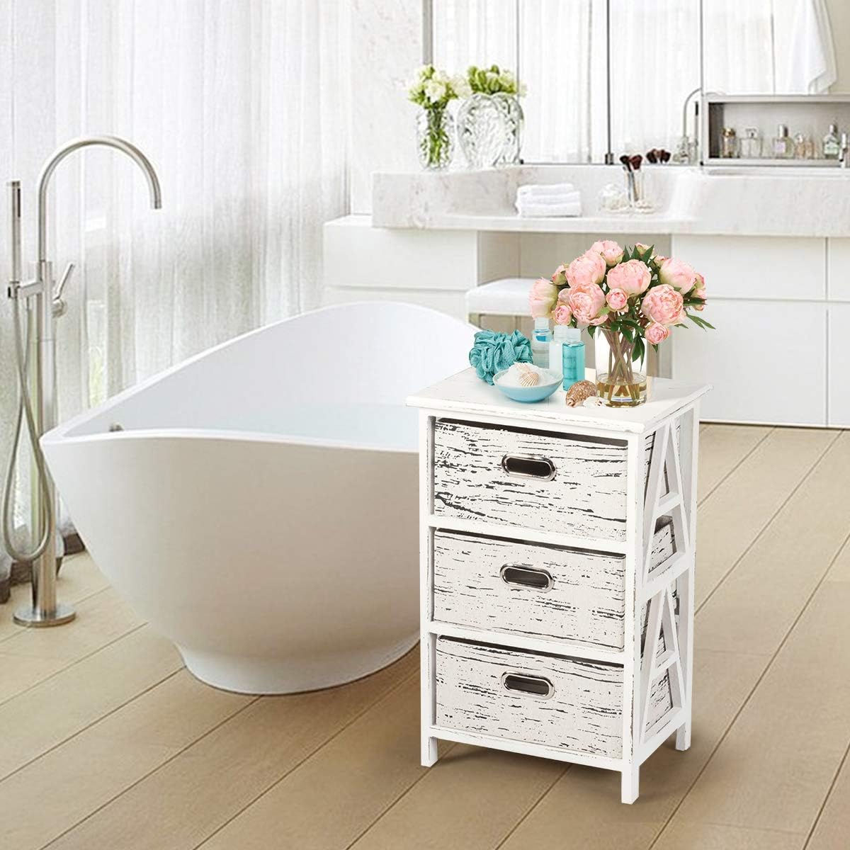 3 Fabrics Storage Drawer Units with Wood Frame B719