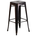 Black Backless Metal Barstool S304655