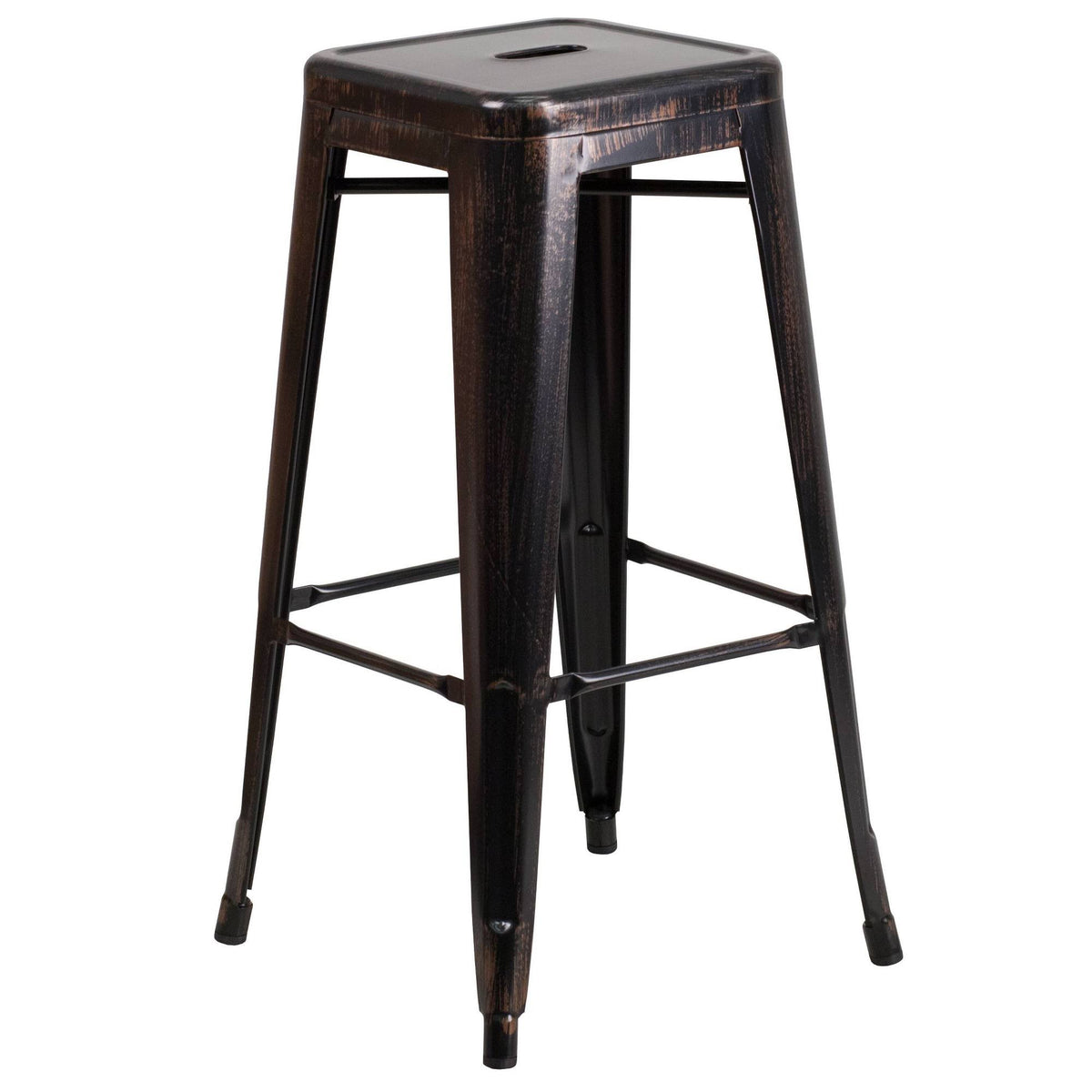 Black Backless Metal Barstool S304655
