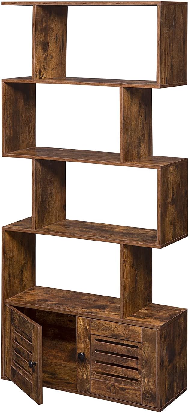 5-Tier Wooden Bookcase with Doors L392001
