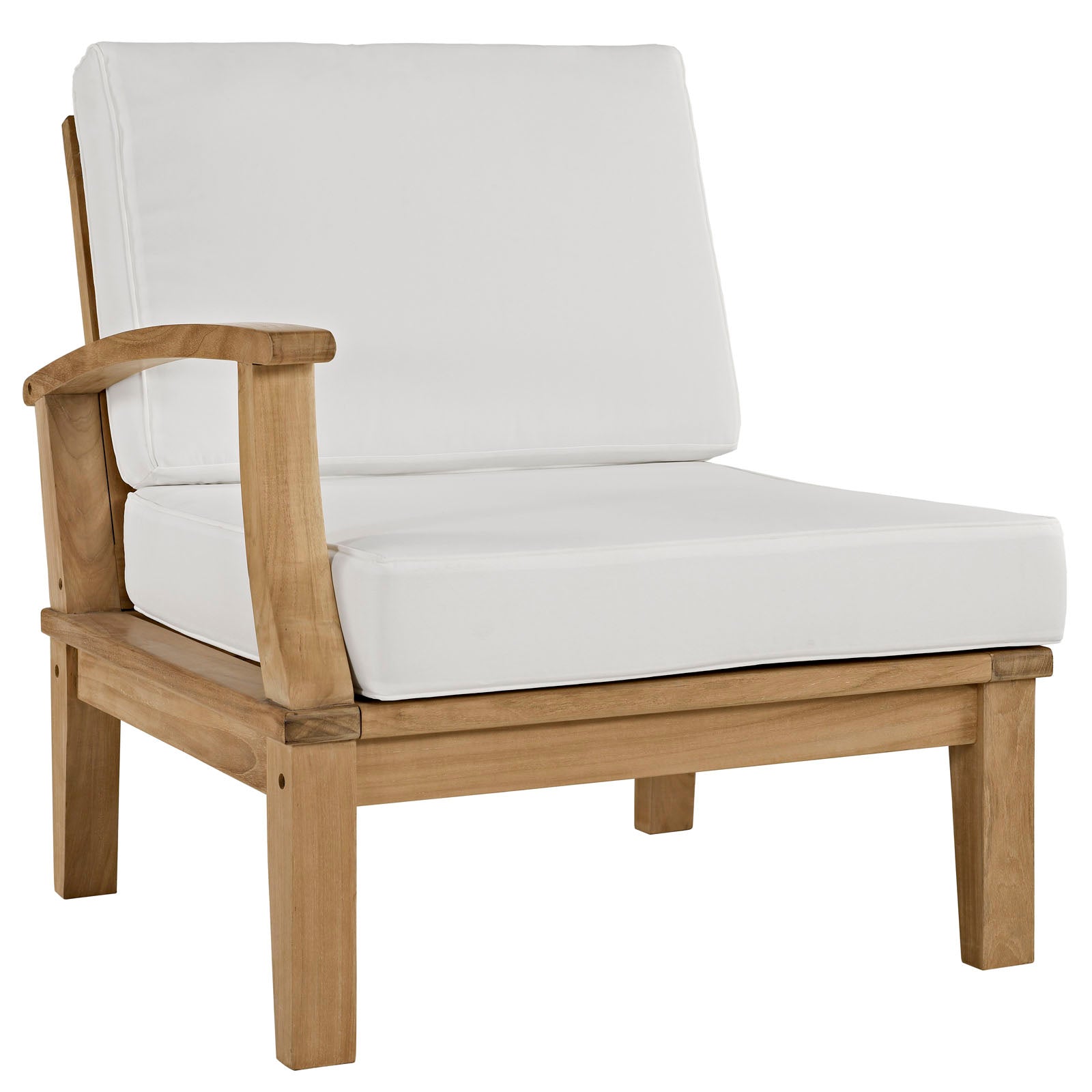 White Wood Left-Arm Patio Sofa H989118