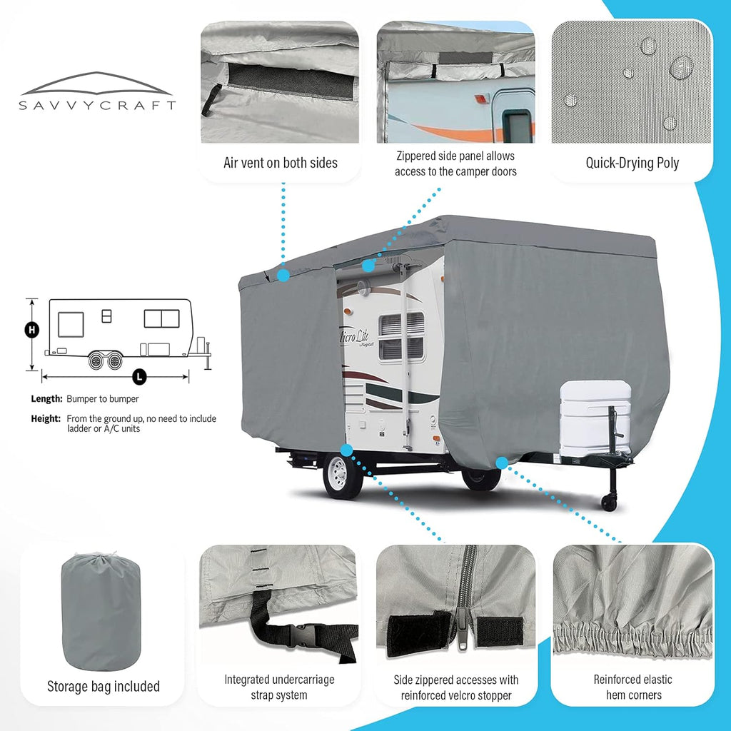 Travel Trailer Camper Cover with Access Panels Z574