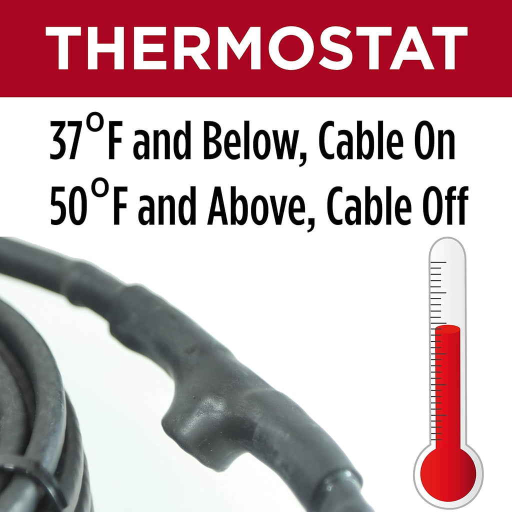 60 Feet Self-Regulating Heat Cable with Built-in Thermostat J662234