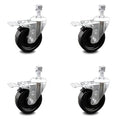 4 inch Phenolic Swivel Caster Set with Total Lock Brake Y95039