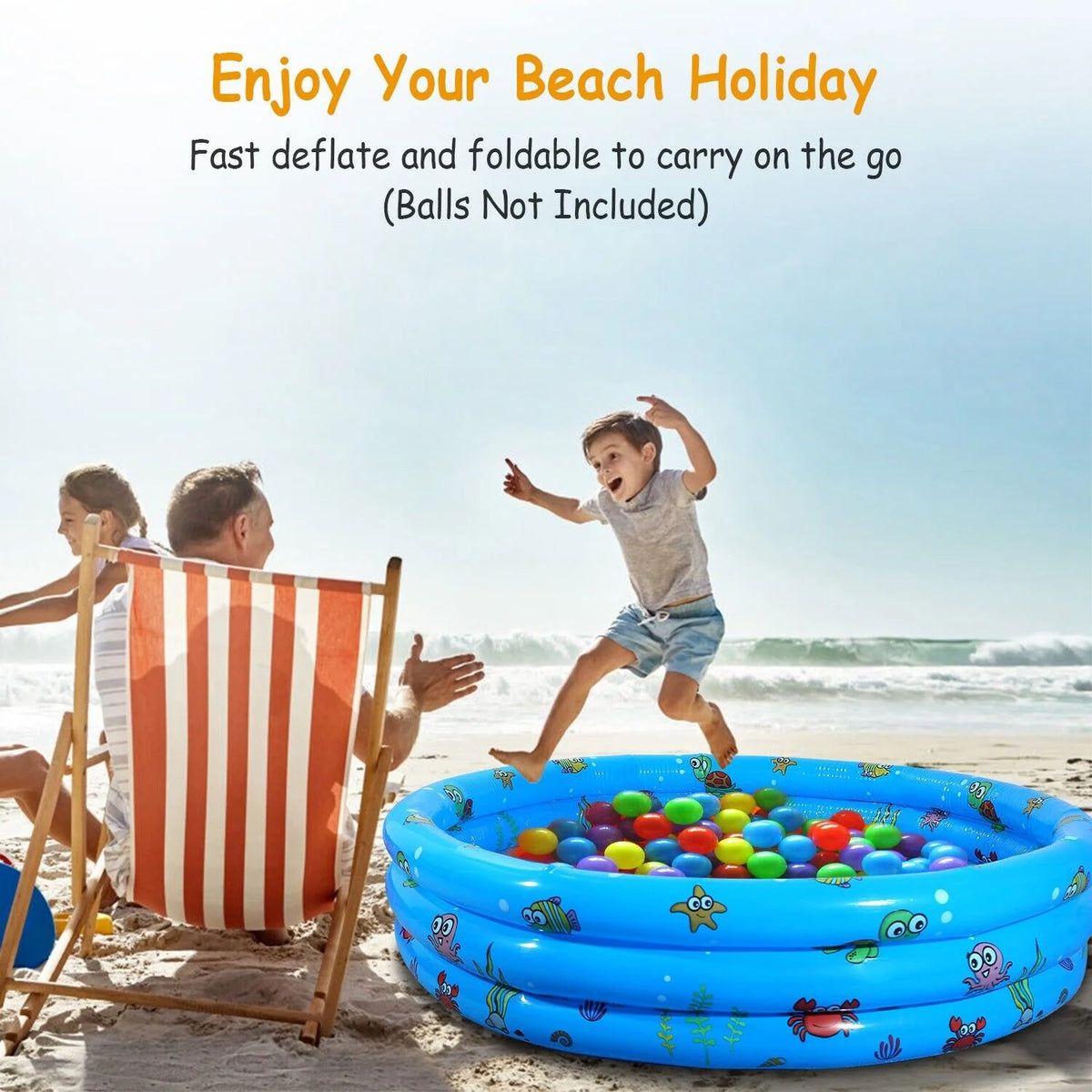 Inflatable Swimming Pool for 3 Kids 51" L349943