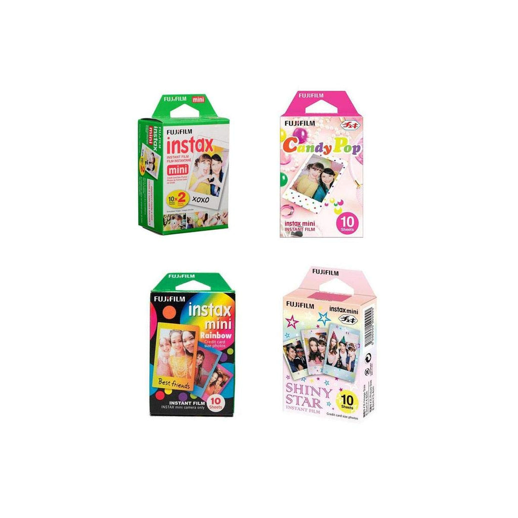 instax Mini Film Bundle 20 Pack, Rainbow 10 Pack, Shiny Star 10 Pack, Candy Pop 10 Pack D293704