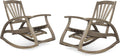 Teak Finish Acacia Wood Recliners Set of 2 S7989