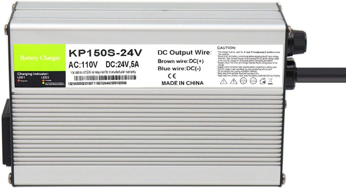 24V 5A Battery Charger with 3-Pin XLR Connector, Pack of 2 L195419