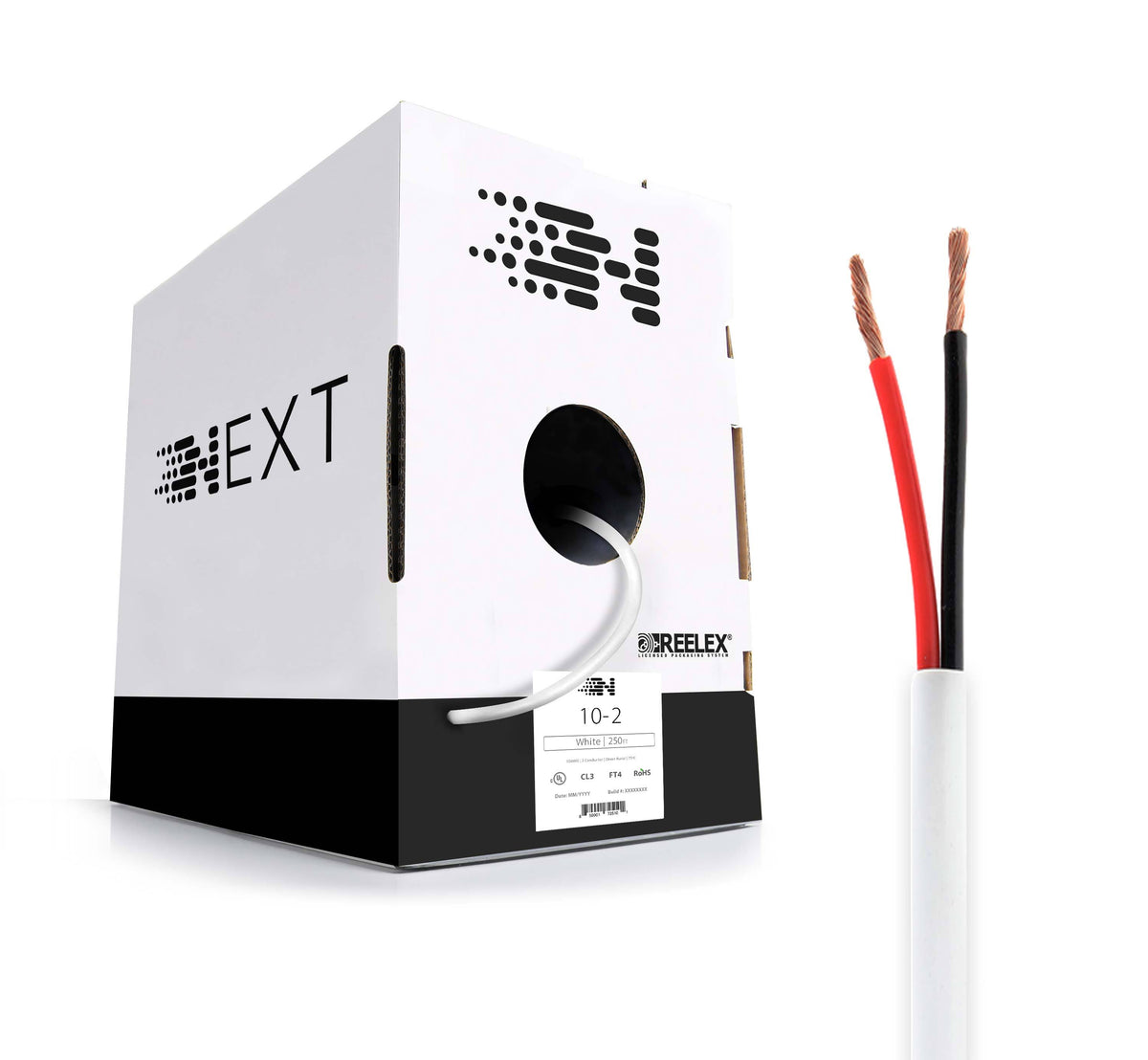 10/2 Speaker Wire CL3 OFC 250ft White P593