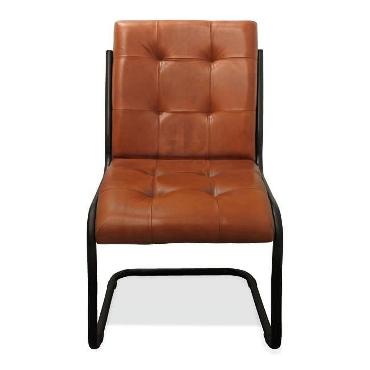 Leather Upholstered Side Chair with Cast Iron Frame in Mahogany M934836
