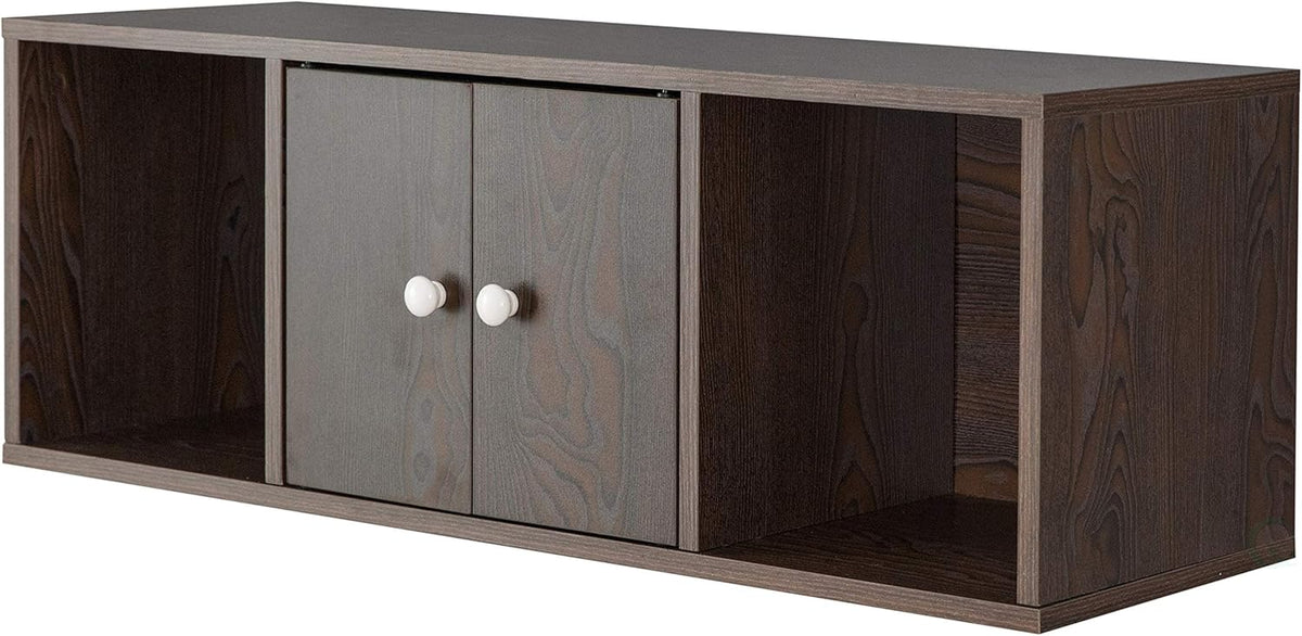 White Wall Mounted Computer Cabinet Hutch G235001