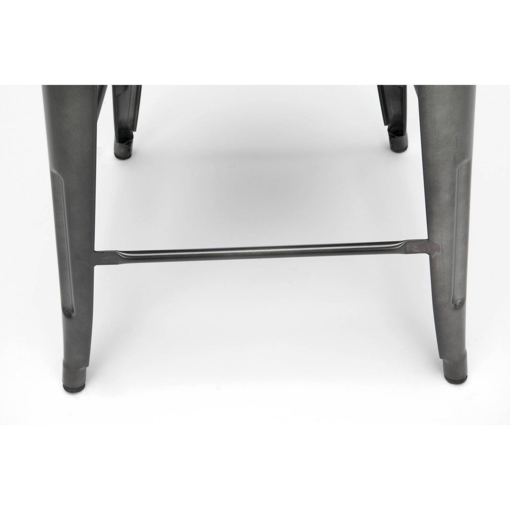 Industrial Modern 4 Pack 26x22 High Back Metal Bar Stools with Solid Ash Wood Seats M101