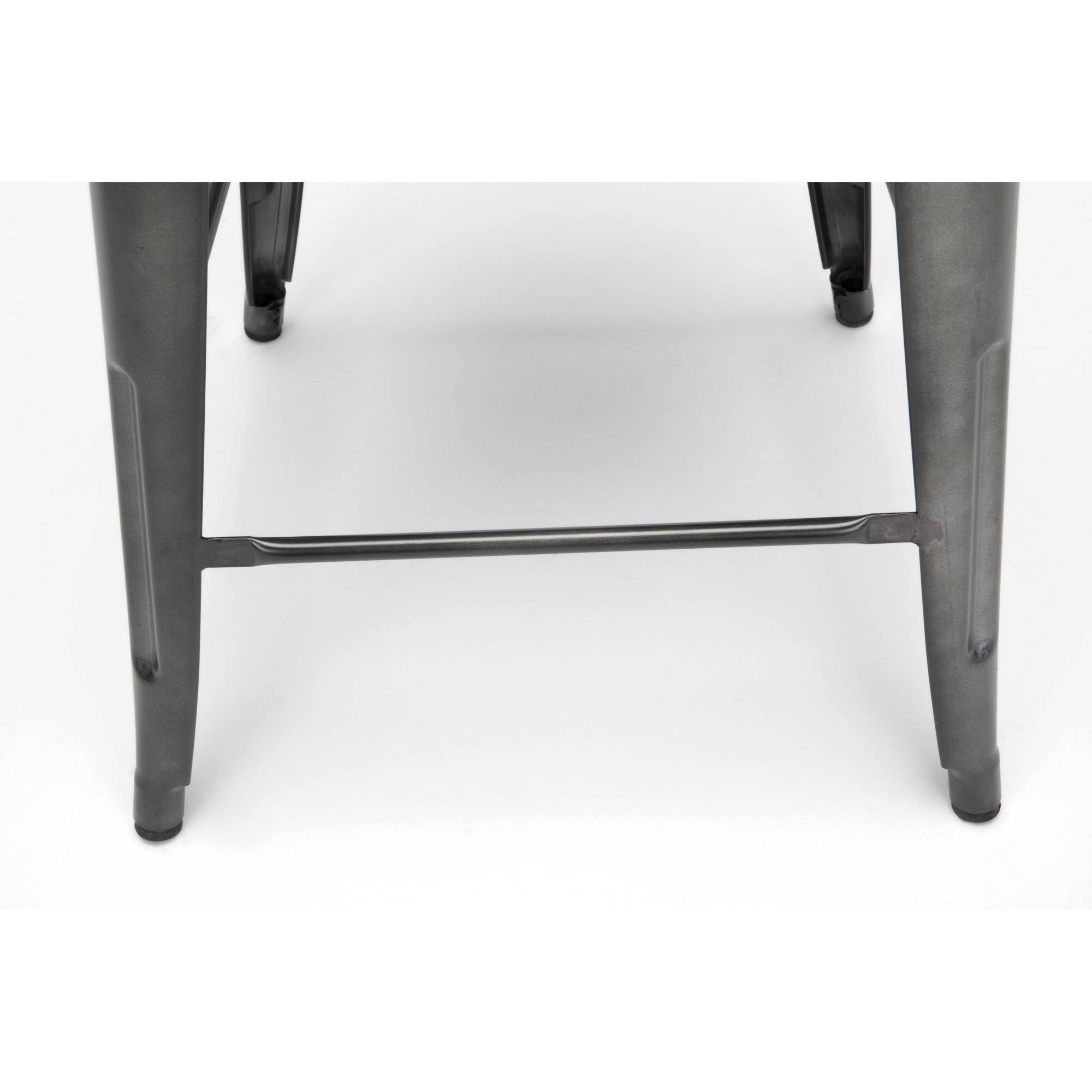 Industrial Modern 4 Pack 26x22 High Back Metal Bar Stools with Solid Ash Wood Seats M101