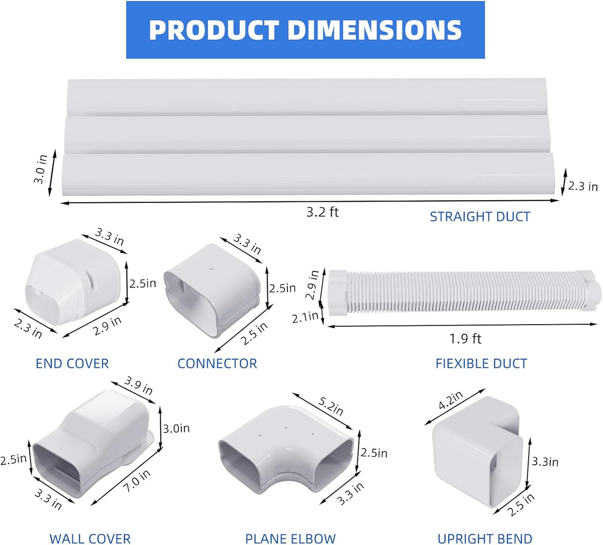 3" White PVC Line Set Cover Kit, 13.3 FT, Pack of 2 T667