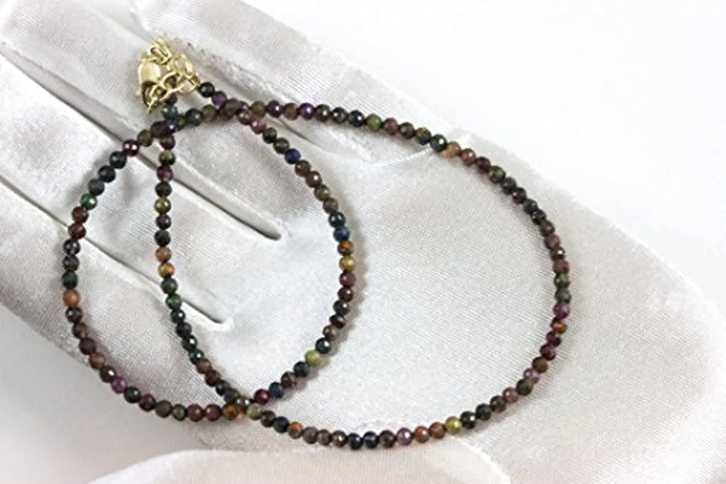 18" 14k Gold Filled Black Fire Opal Necklace Z202
