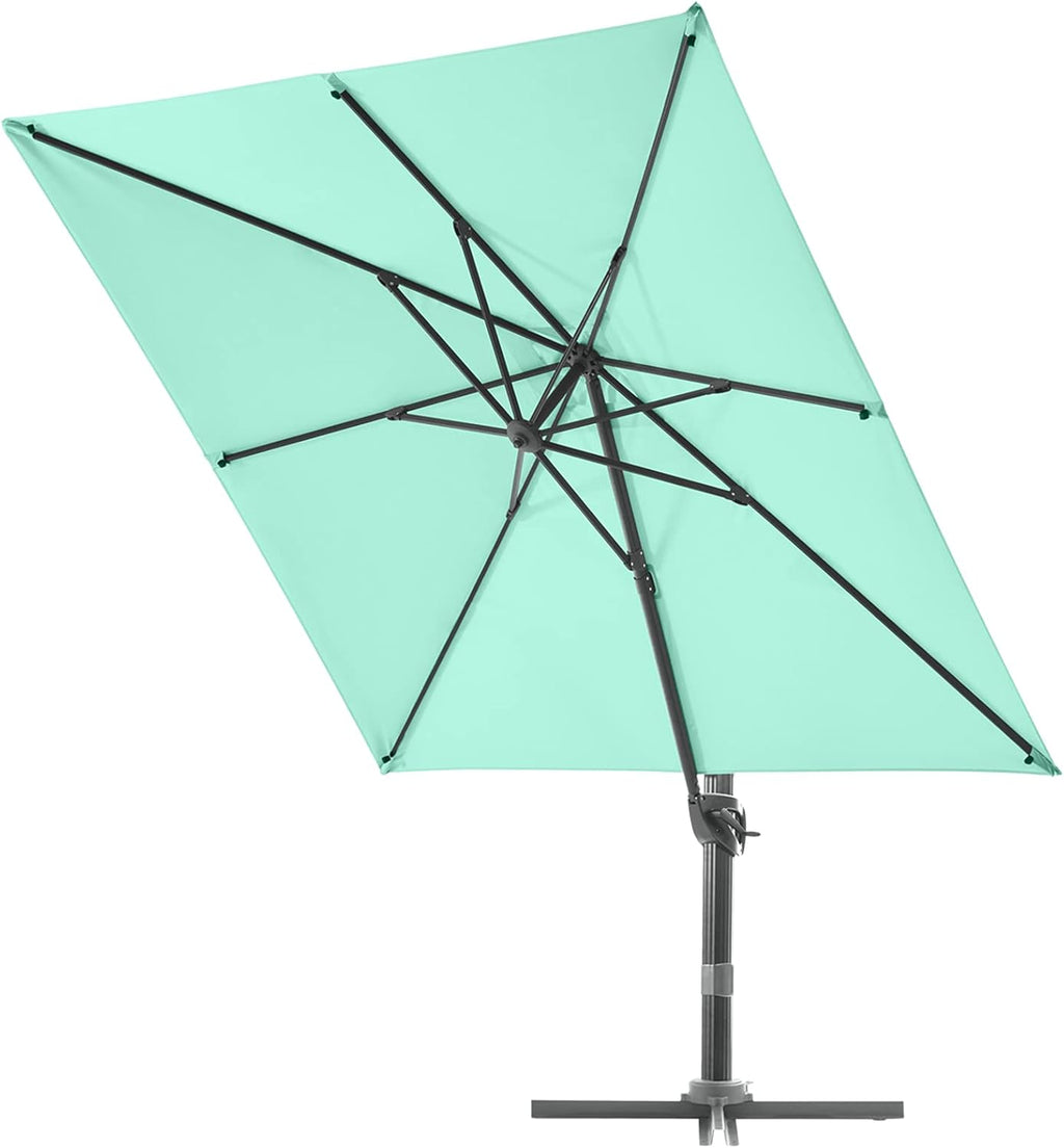 Beige 9x9 ft. Square Aluminum Cantilever Patio Umbrella U43324