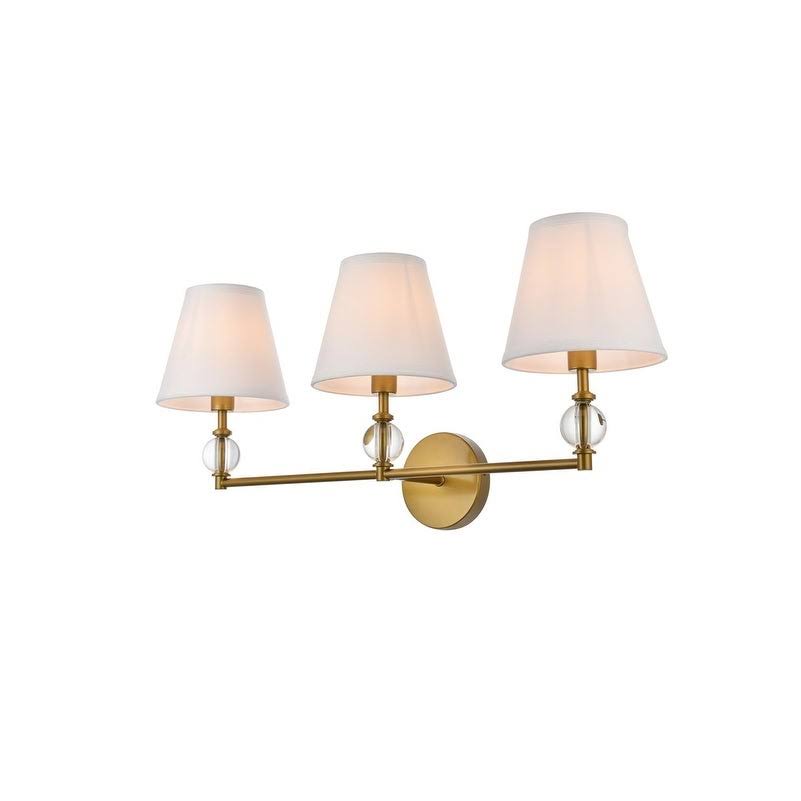 3 Light Bath Sconce with White Fabric Shade L5052