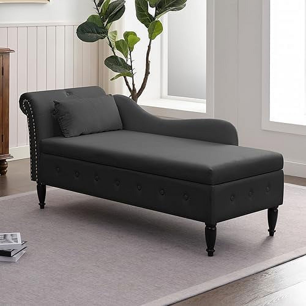 Velvet Chaise Lounge Chair with Cushion T113