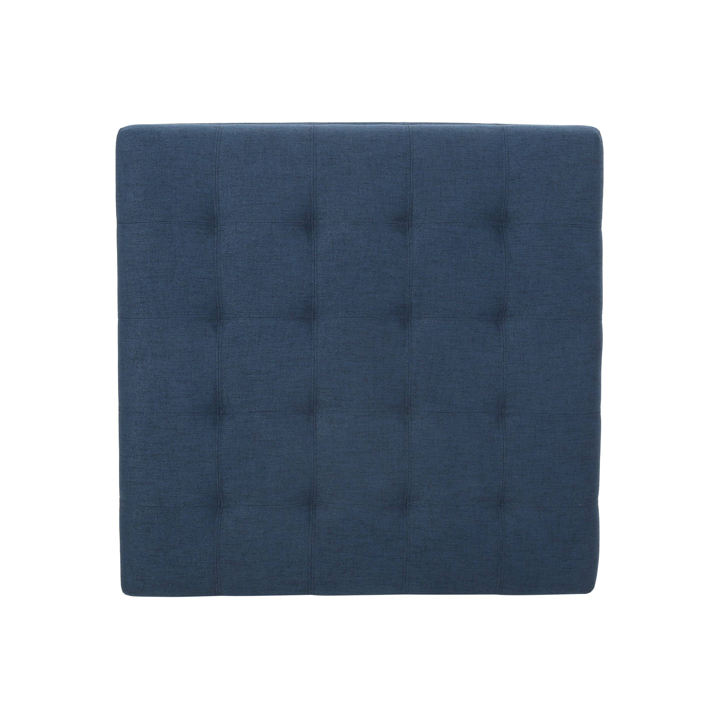 Dark Gray Tufted Fabric Storage Ottoman N329880
