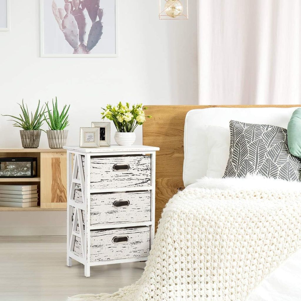 3 Fabrics Storage Drawer Units with Wood Frame B719