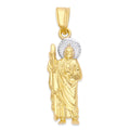 14k Two Tone Gold Saint Jude Pendant H787
