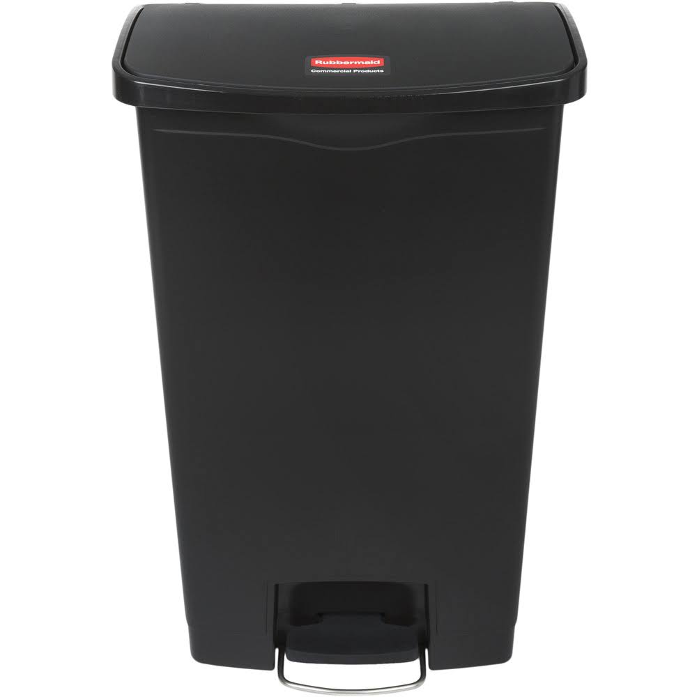 Black 18 Gal Plastic Step-On Trash Can P395