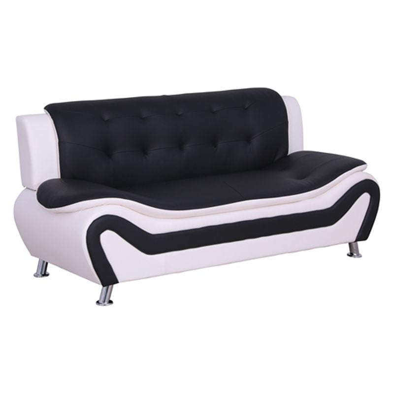3-Piece Set with Sofa and 2 Club Chairs in Black & White C33059