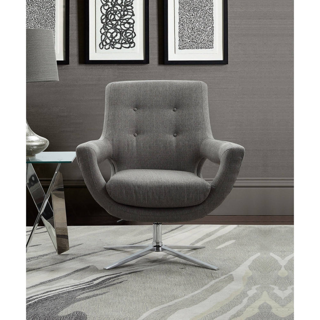 Spa Blue Fabric Adjustable Swivel Accent Chair H644
