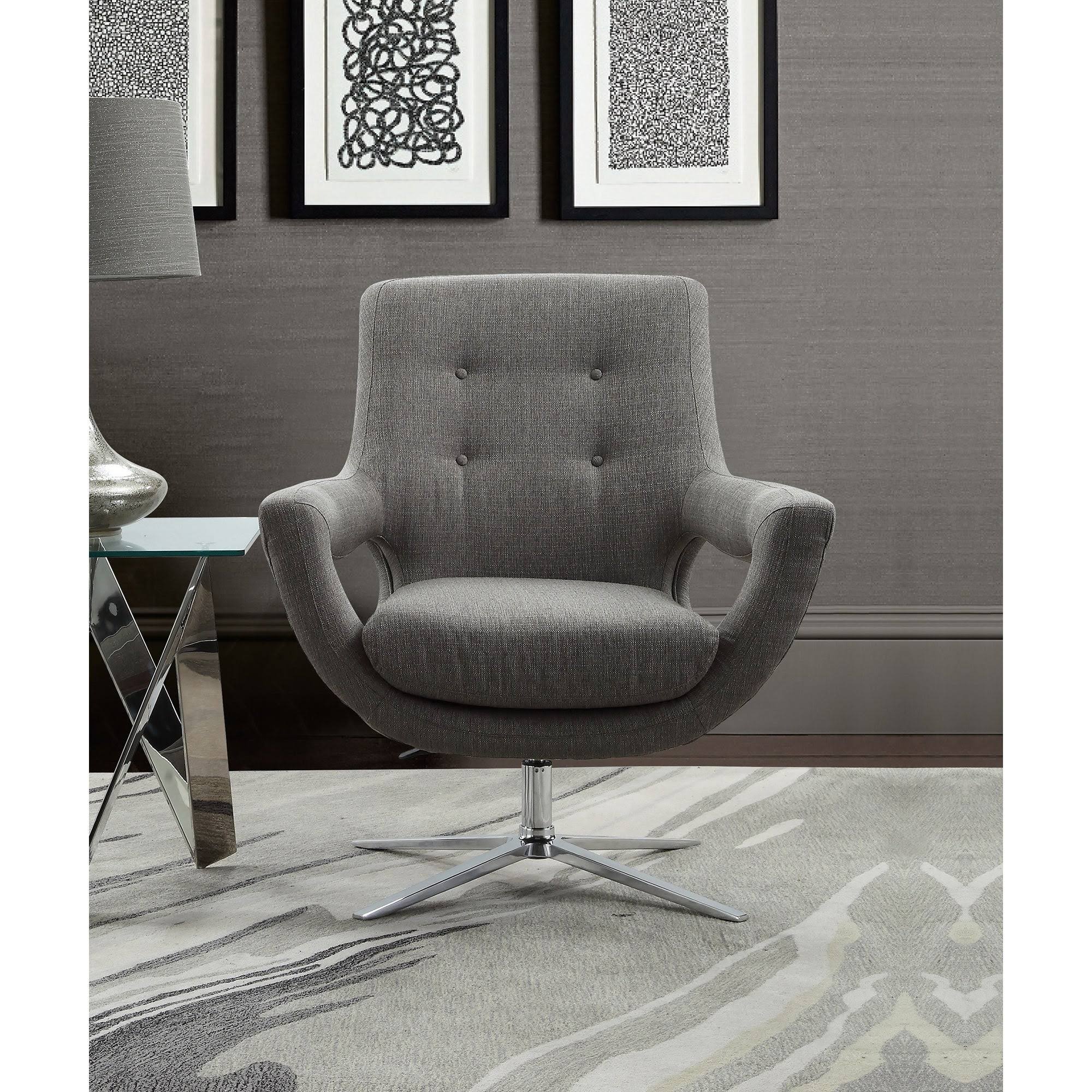 Spa Blue Fabric Adjustable Swivel Accent Chair H644
