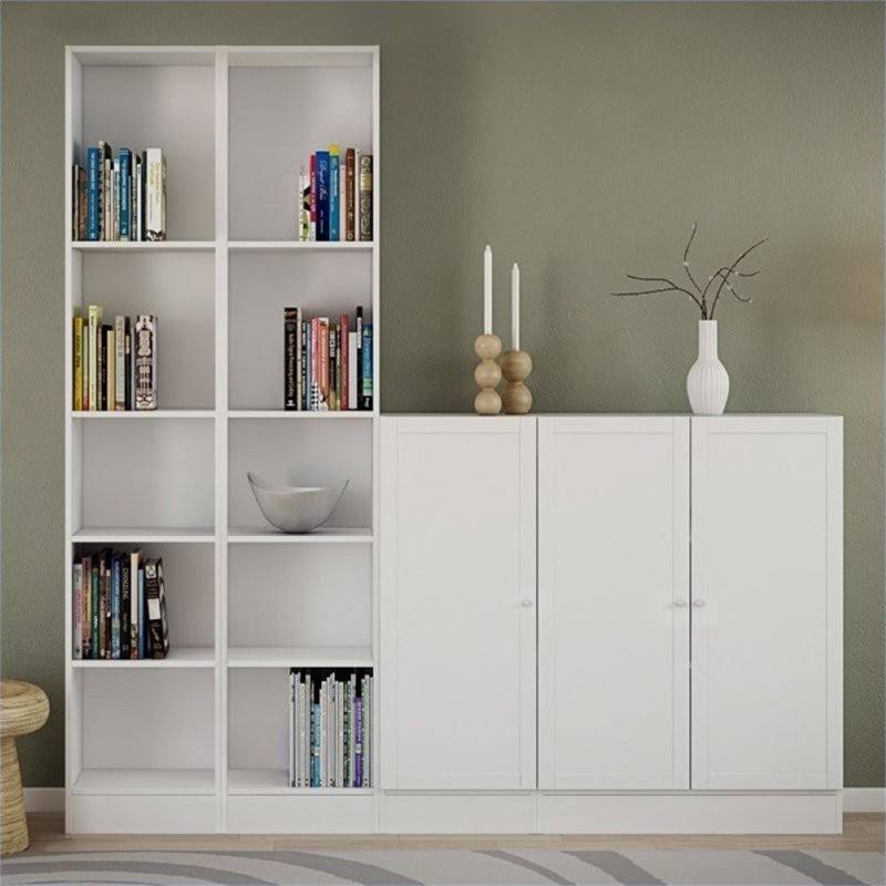 White 5 Shelf Narrow Bookcase Y454352