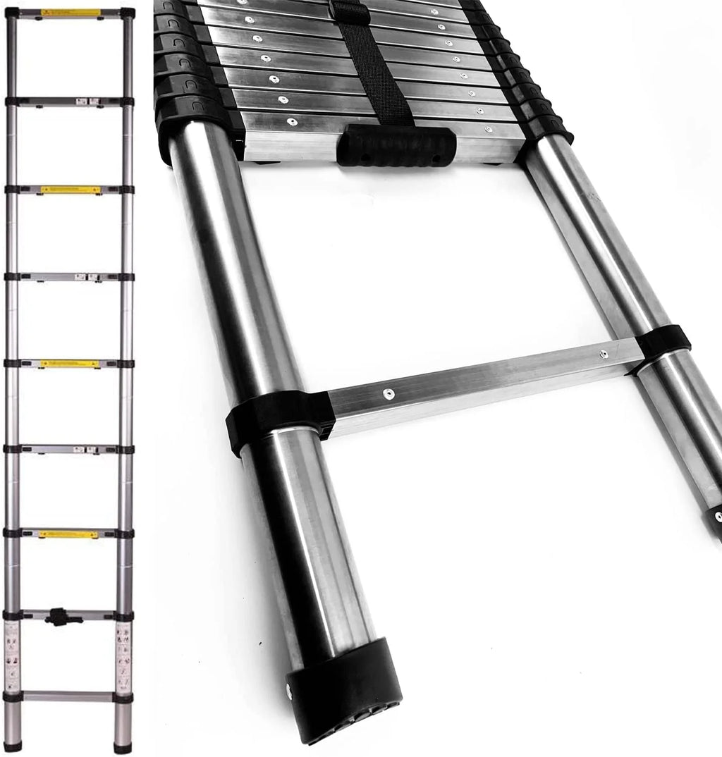 Stainless Steel Telescoping Folding Ladder 330lb Load Capacity U38883