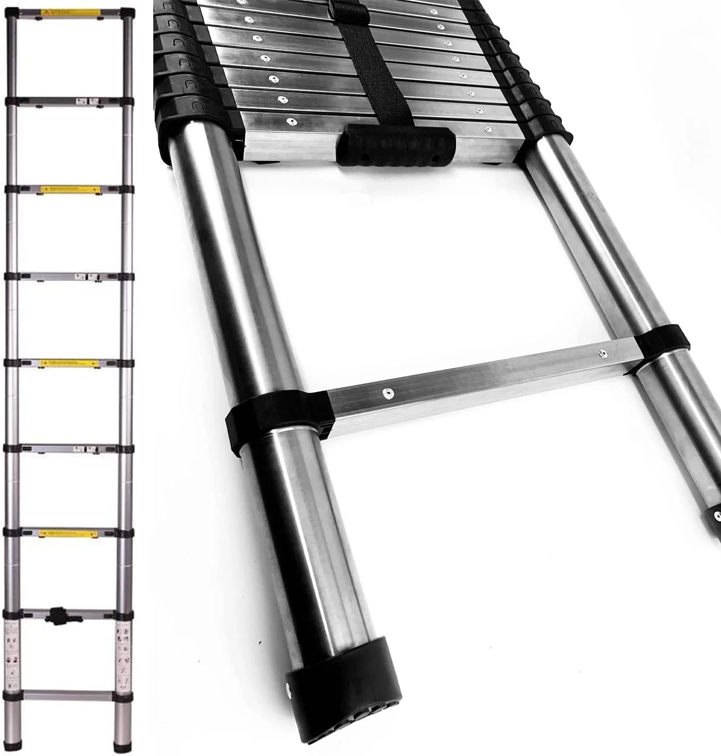 Stainless Steel Telescoping Folding Ladder 330lb Load Capacity U38883