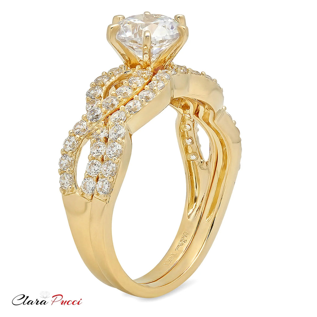 1.52 ct Natural Diamond 18K Yellow Gold Engagement Ring F2188