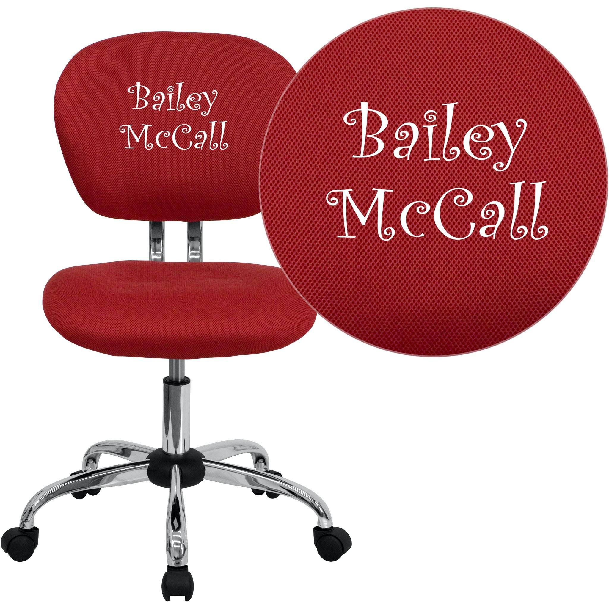 Red Mid-Back Mesh Swivel Task Chair with Chrome Base B7909