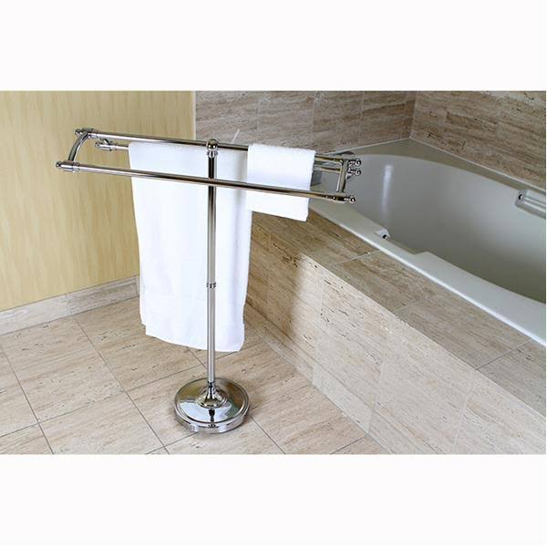 Satin Nickel Pedestal Towel Rack E17988