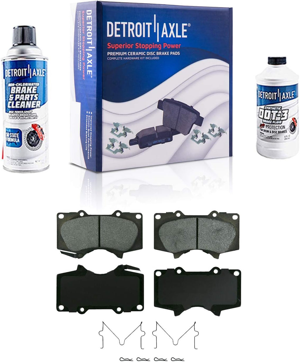 Front Drilled & Slotted Rotors + Brake Pads 6pc Set T843