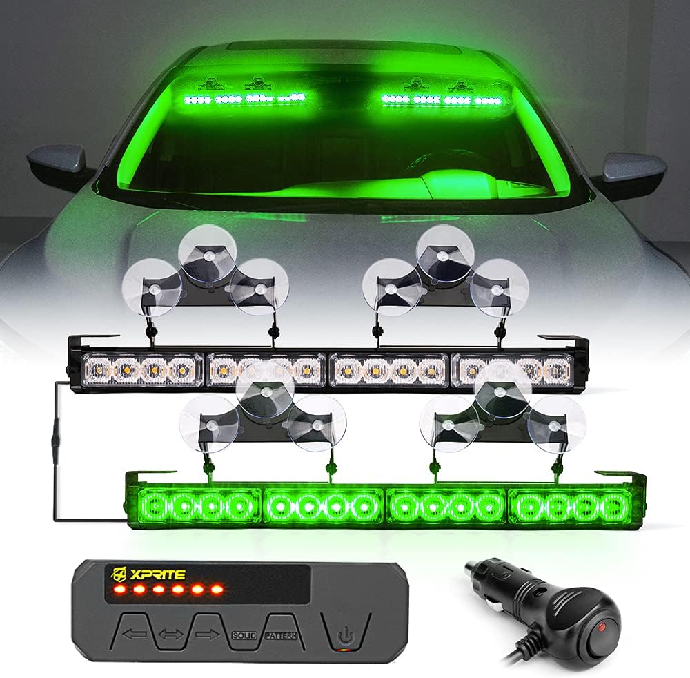 Amber LED Emergency Strobe Light Bar with Control Box, Pack of 2 Z487