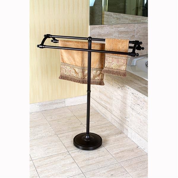Satin Nickel Pedestal Towel Rack E17988