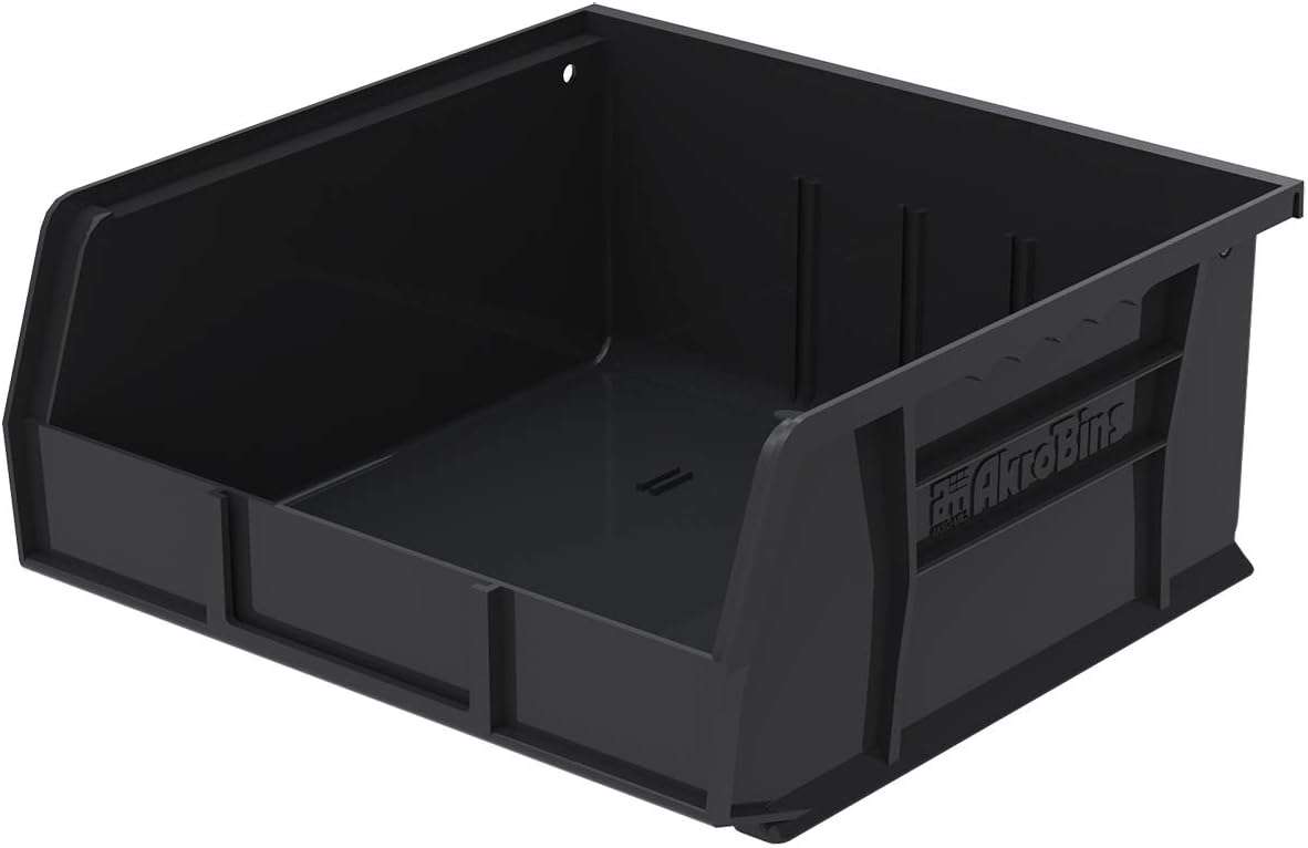 Plastic Storage Bin Hanging Stacking Containers, 11-Inch x 11-Inch x 5-Inch, Blue, 6-Pack U956241