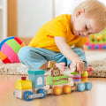 Wooden Stackable Train Set with Animal Toys & Locomotive Q25156