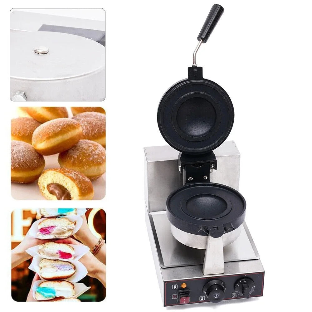 Commercial Electric Nonstick Waffle Maker 1000W Silver and Black A522742