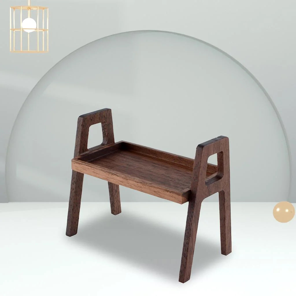 Black Walnut Mini Shelf Rack Dollhouse Furniture F86171