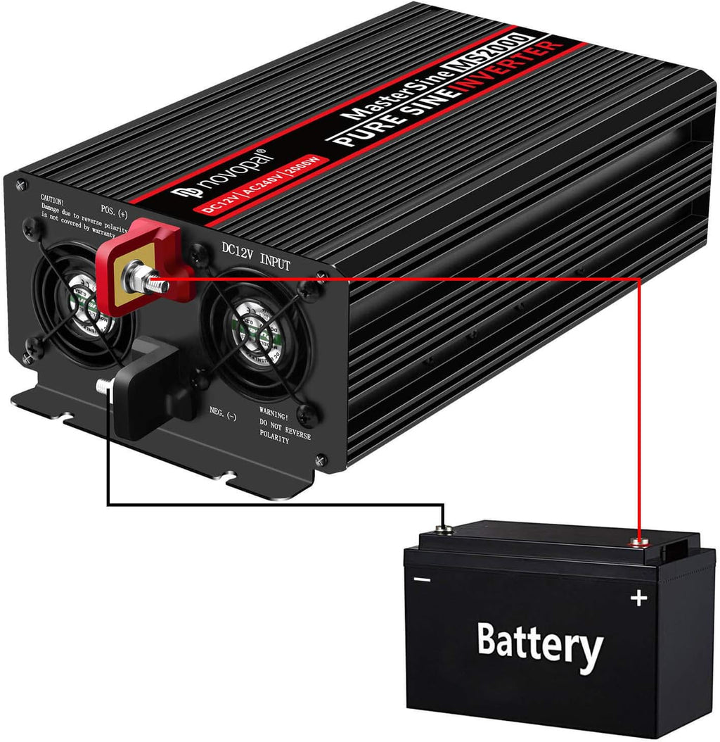 2000 Watt Pure Sine Wave Power Inverter 12V DC to 110V Car Inverter with Remote Control A38116