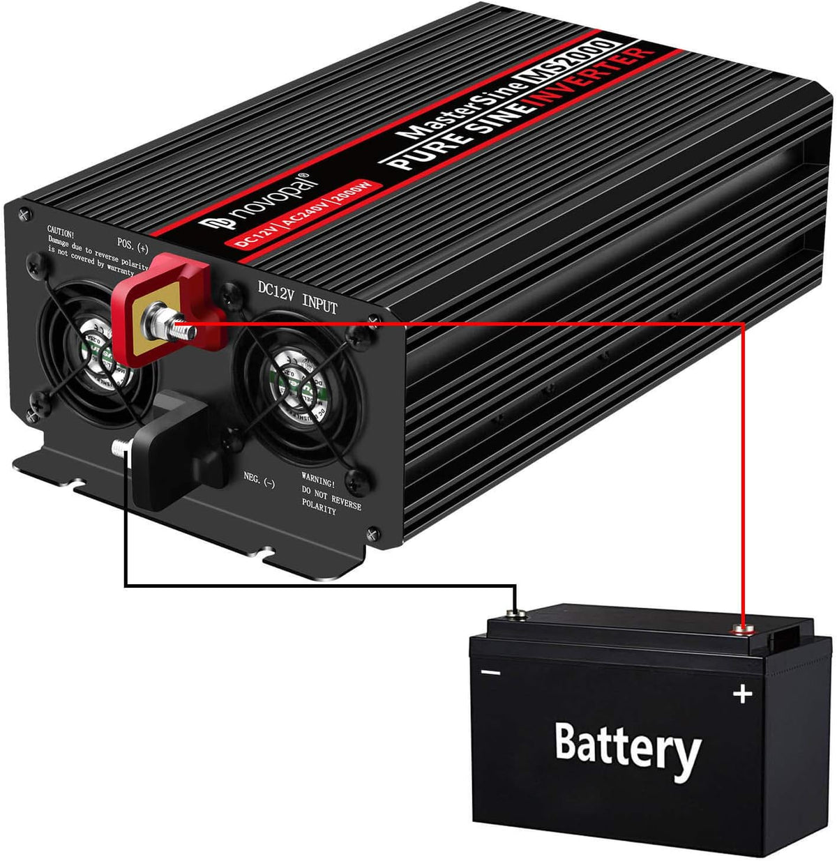 2000 Watt Pure Sine Wave Power Inverter 12V DC to 110V Car Inverter with Remote Control A38116