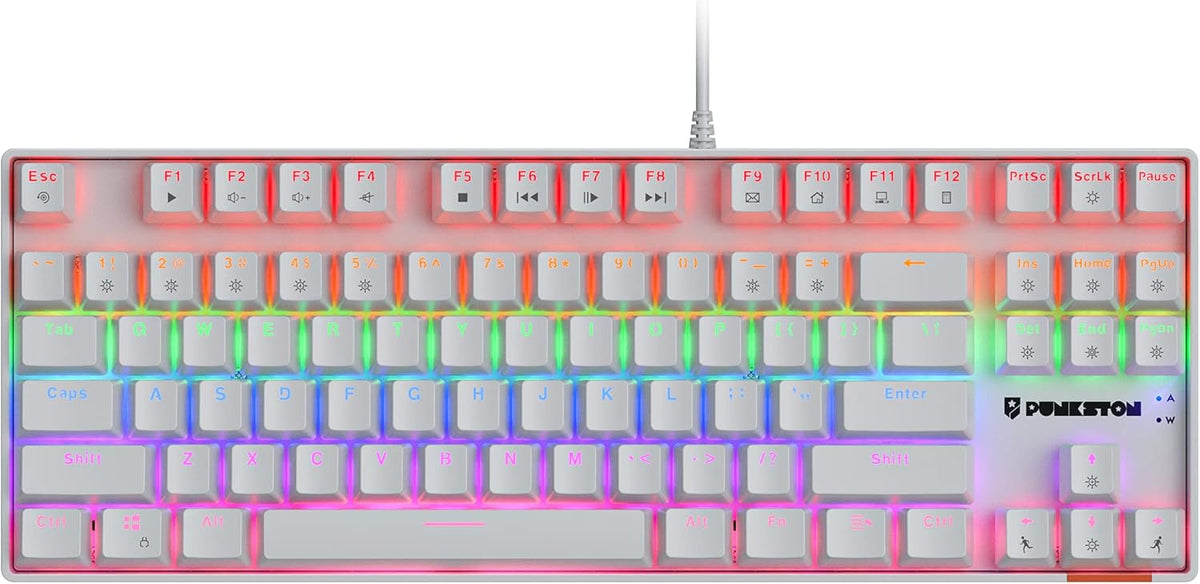 White Blue Switch TKL 87 Keys Mechanical Gaming Keyboard K563150
