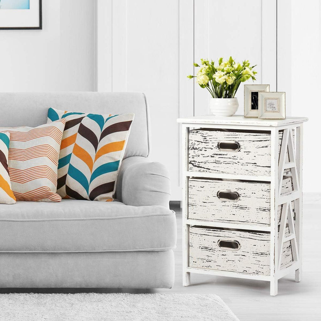 3 Fabrics Storage Drawer Units with Wood Frame B719